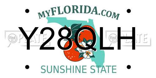 Y28QLH Florida License Plate