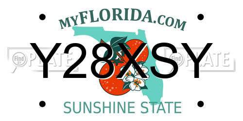 Y28XSY Florida License Plate