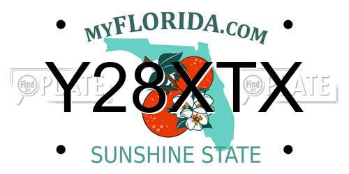 Y28XTX Florida License Plate