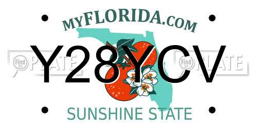Y28YCV Florida License Plate
