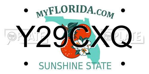 Y29CXQ Florida License Plate