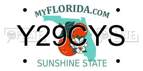 Y29CYS Florida License Plate