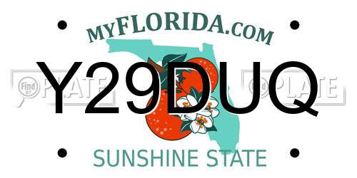 Y29DUQ Florida License Plate