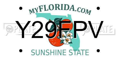 Y29FPV Florida License Plate