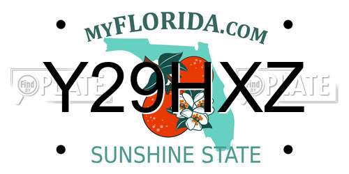 Y29HXZ Florida License Plate