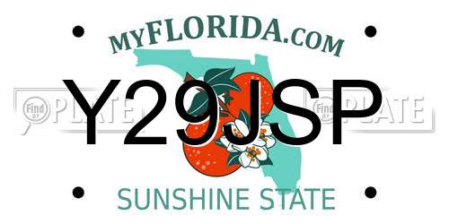 Y29JSP Florida License Plate