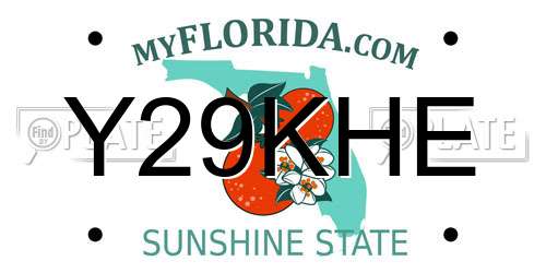 Y29KHE Florida License Plate