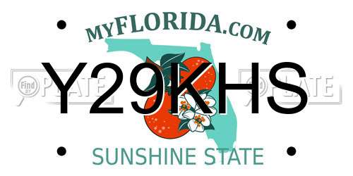 Y29KHS Florida License Plate