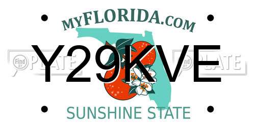 Y29KVE Florida License Plate