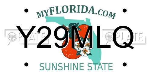 Y29MLQ Florida License Plate