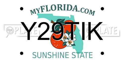 Y29TIK Florida License Plate
