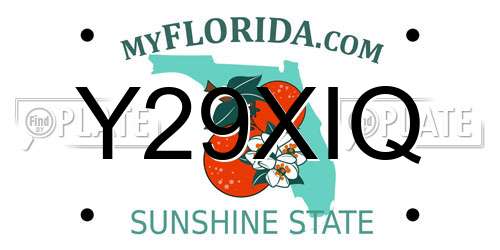 Y29XIQ Florida License Plate