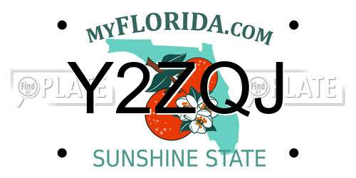 Y2ZQJ Florida License Plate