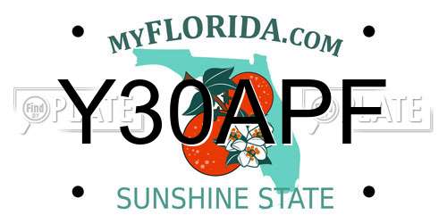 Y30APF Florida License Plate