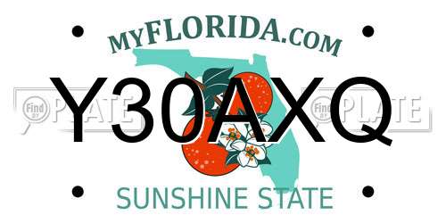 Y30AXQ Florida License Plate