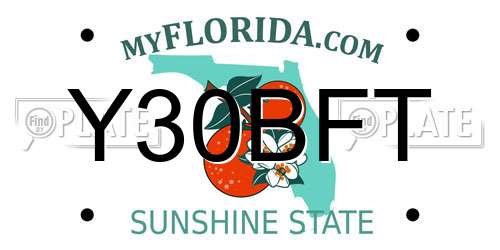 Y30BFT Florida License Plate