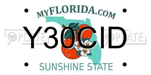 Y30CID Florida License Plate