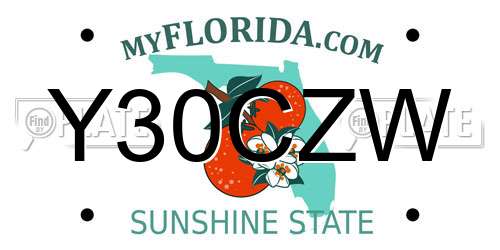 Y30CZW Florida License Plate