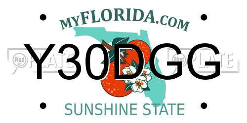 Y30DGG Florida License Plate