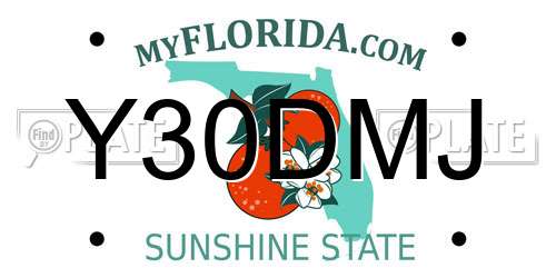 Y30DMJ Florida License Plate