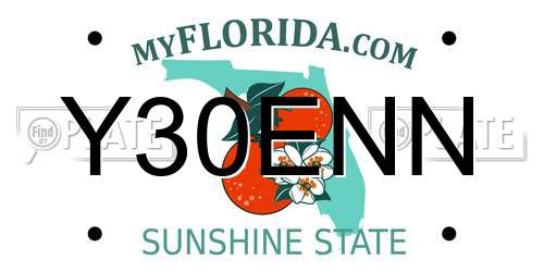 Y30ENN Florida License Plate