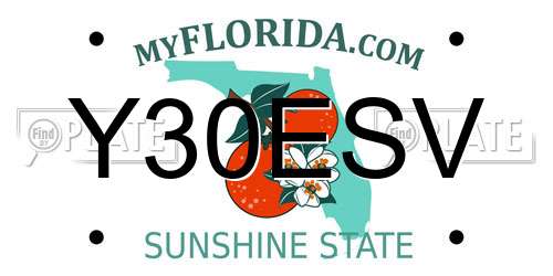 Y30ESV Florida License Plate