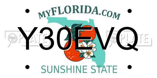 Y30EVQ Florida License Plate