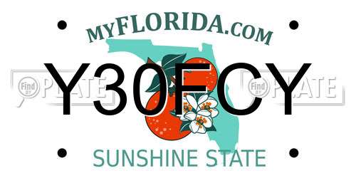 Y30FCY Florida License Plate