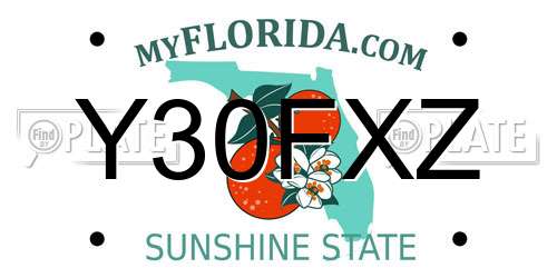 Y30FXZ Florida License Plate