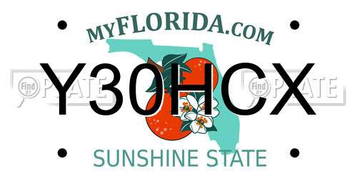 Y30HCX Florida License Plate