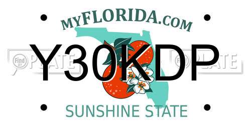 Y30KDP Florida License Plate