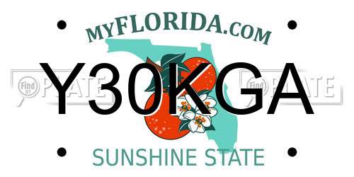 Y30KGA Florida License Plate
