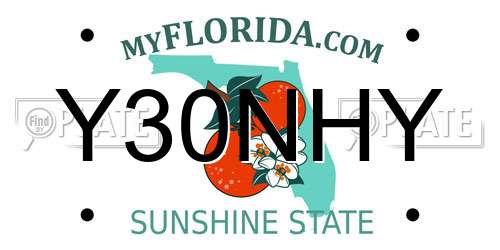 Y30NHY Florida License Plate