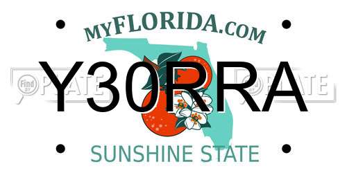 Y30RRA Florida License Plate