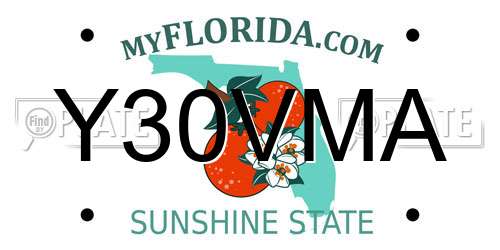 Y30VMA Florida License Plate