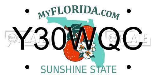 Y30WQC Florida License Plate