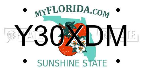 Y30XDM Florida License Plate