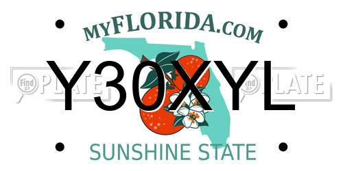 Y30XYL Florida License Plate