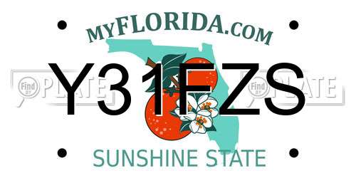 Y31FZS Florida License Plate