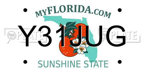 Y31JUG Florida License Plate