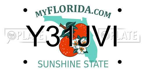 Y31JVI Florida License Plate