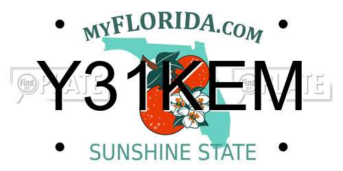 Y31KEM Florida License Plate
