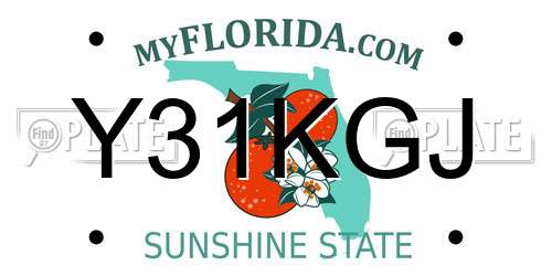 Y31KGJ Florida License Plate