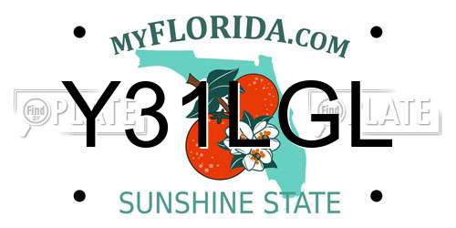 Y31LGL Florida License Plate