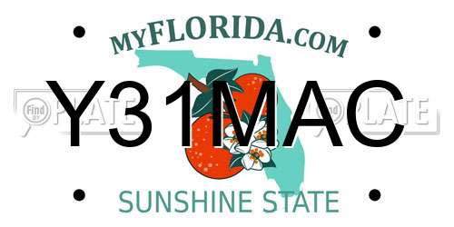 Y31MAC Florida License Plate
