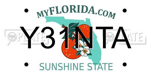 Y31NTA Florida License Plate