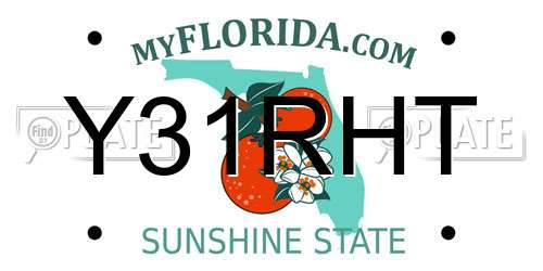 Y31RHT Florida License Plate