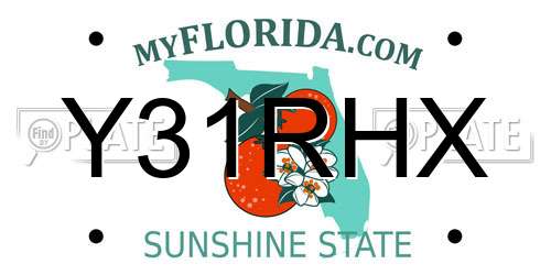 Y31RHX Florida License Plate