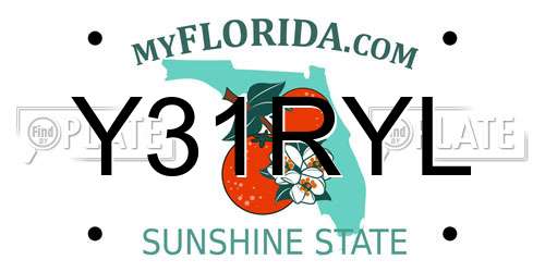 Y31RYL Florida License Plate