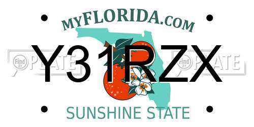 Y31RZX Florida License Plate